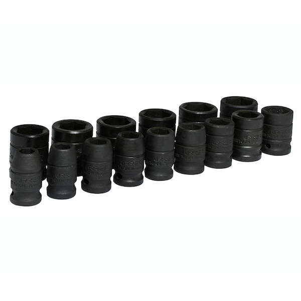 1/2" Drive Impact Short Socket, Metric, 15 pcs